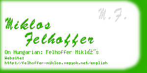 miklos felhoffer business card